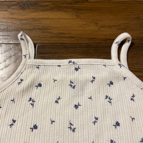 Old Navy kids tank top ribbed blue floral print size XL 14-16 - Picture 2 of 9
